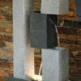 Dobar Design Gartenbrunnen XL Kaskade mit 3 Stufen, Pumpe und LED-Beleuchtung in Steinoptik.