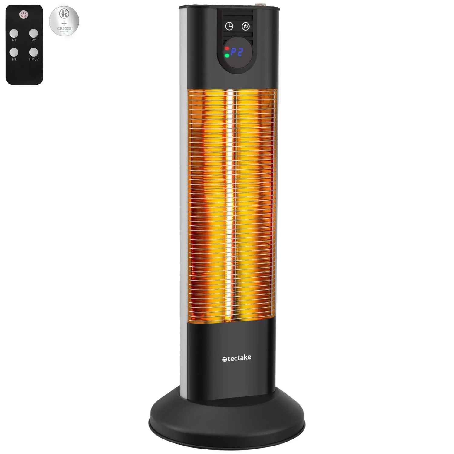 Tectake Infrarotheizstrahler Solaris Terra 3 Leistungsstufen 500  1000 und 1500 W Hoher Wirkungsgrad  Keine Luftzirkulation  29 x 29 x 76 50 cm Schwar