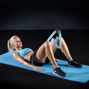 Relaxdays Oberschenkeltrainer Schaumstoff Stahl Kunststoff Hellblau Schwarz Weich Multifunktional 13 cm x 47 cm x 19 cm 0,37 kg