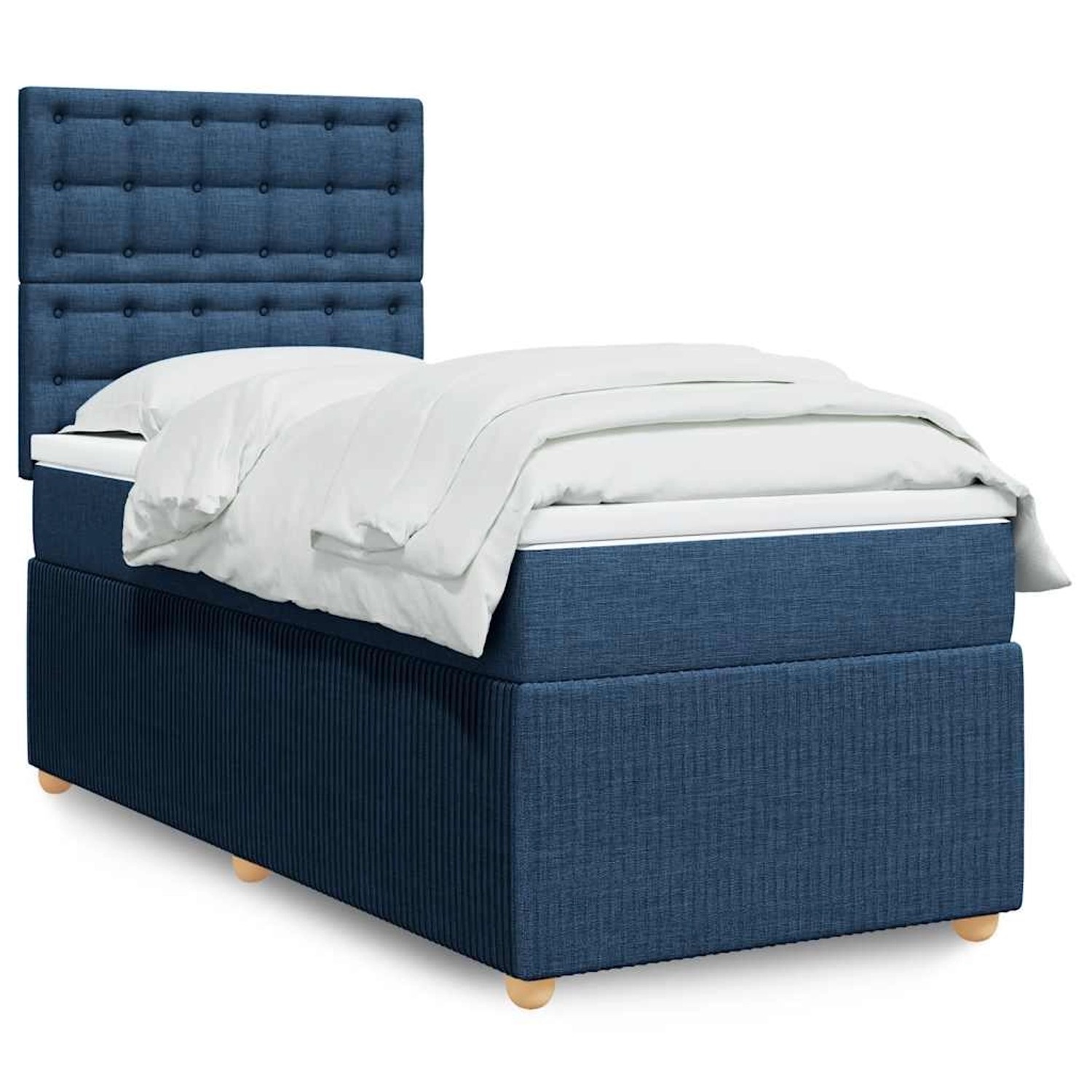 vidaXL Boxspringbett mit Matratze Blau 80x200 cm Stoff 3294203 günstig online kaufen