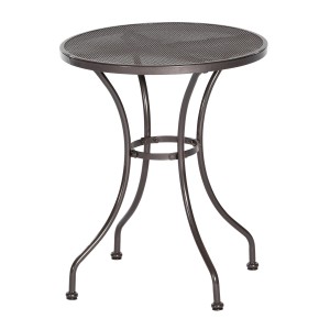 Runder Merxx Delos Gartentisch, Ø 60 cm, Graphit, mit Tischplatte aus Metallgeflecht und Aluminiumgestell.