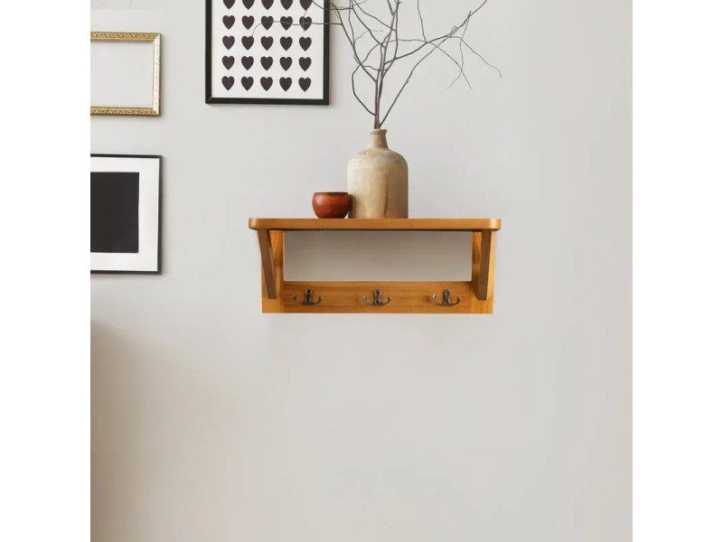 KARAT Wandregal Rustic Garderobenhaken Im Landhausstil Aus Kiefernholz