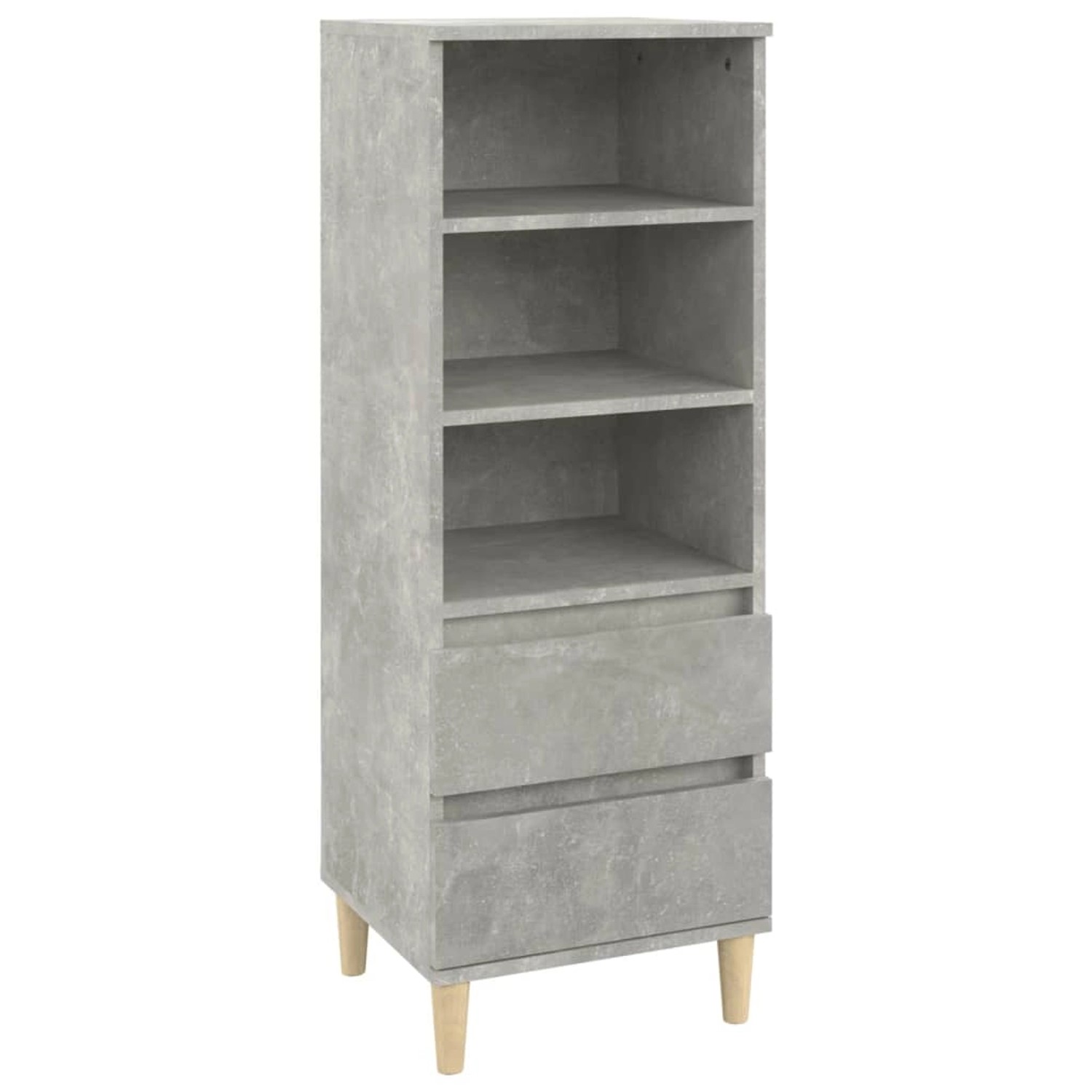 vidaXL Highboard Betongrau 40x36x110 cm Holzwerkstoff 821240