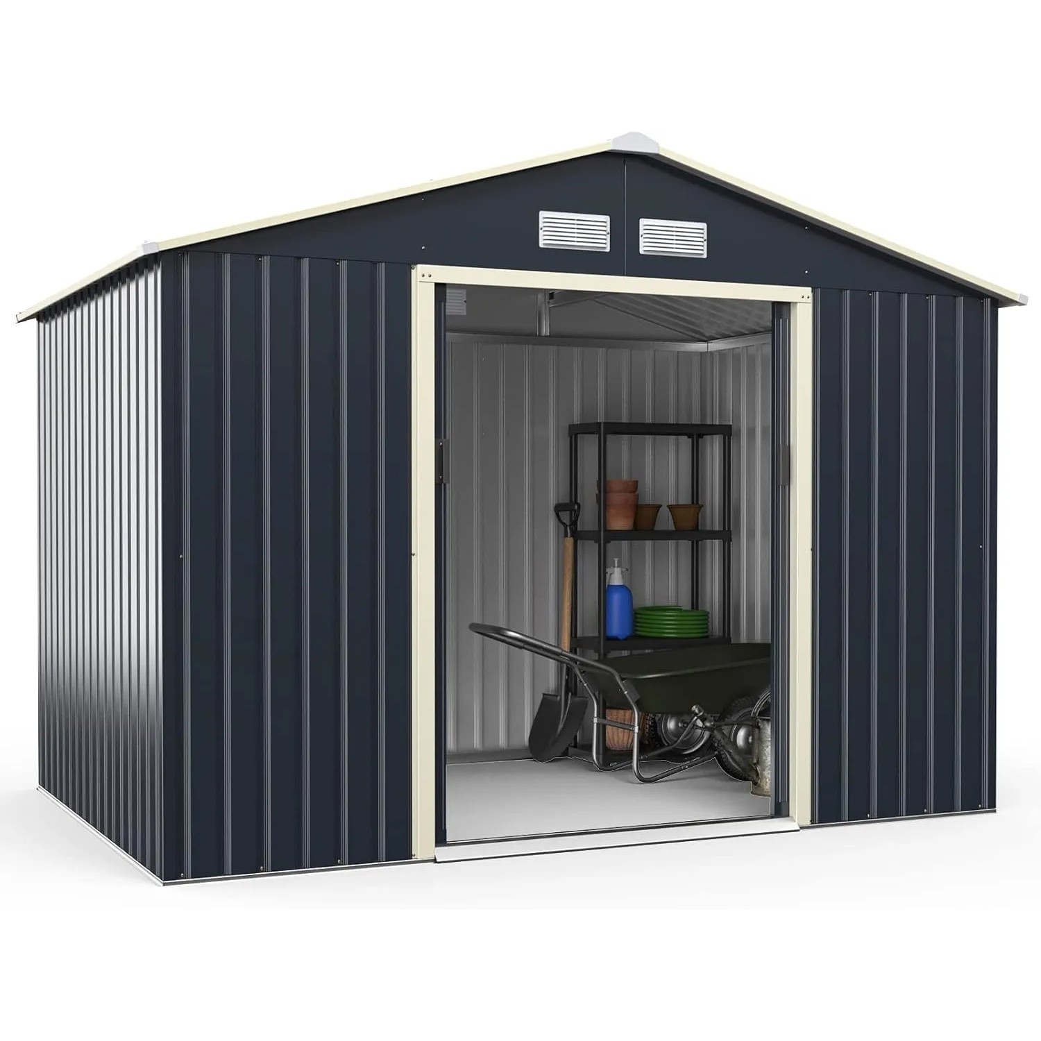 Costway Gerätehaus Metall Erweitert-277 x 255 x 202 cm