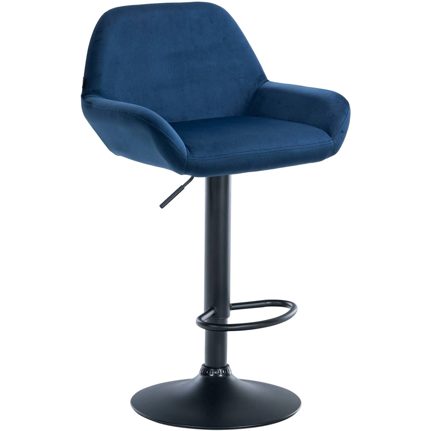 CLP Barhocker Braga Samt Blau/Schwarz