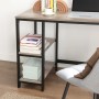 Vasagle Computertisch, schwarz, mit 2 Ablagen. Schreibtisch für Homeoffice.