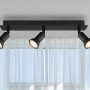 Globo Strahler Drew, 3-flammig, schwarz matt. Deckenleuchte mit drei Spots, ideal für Wohnräume.