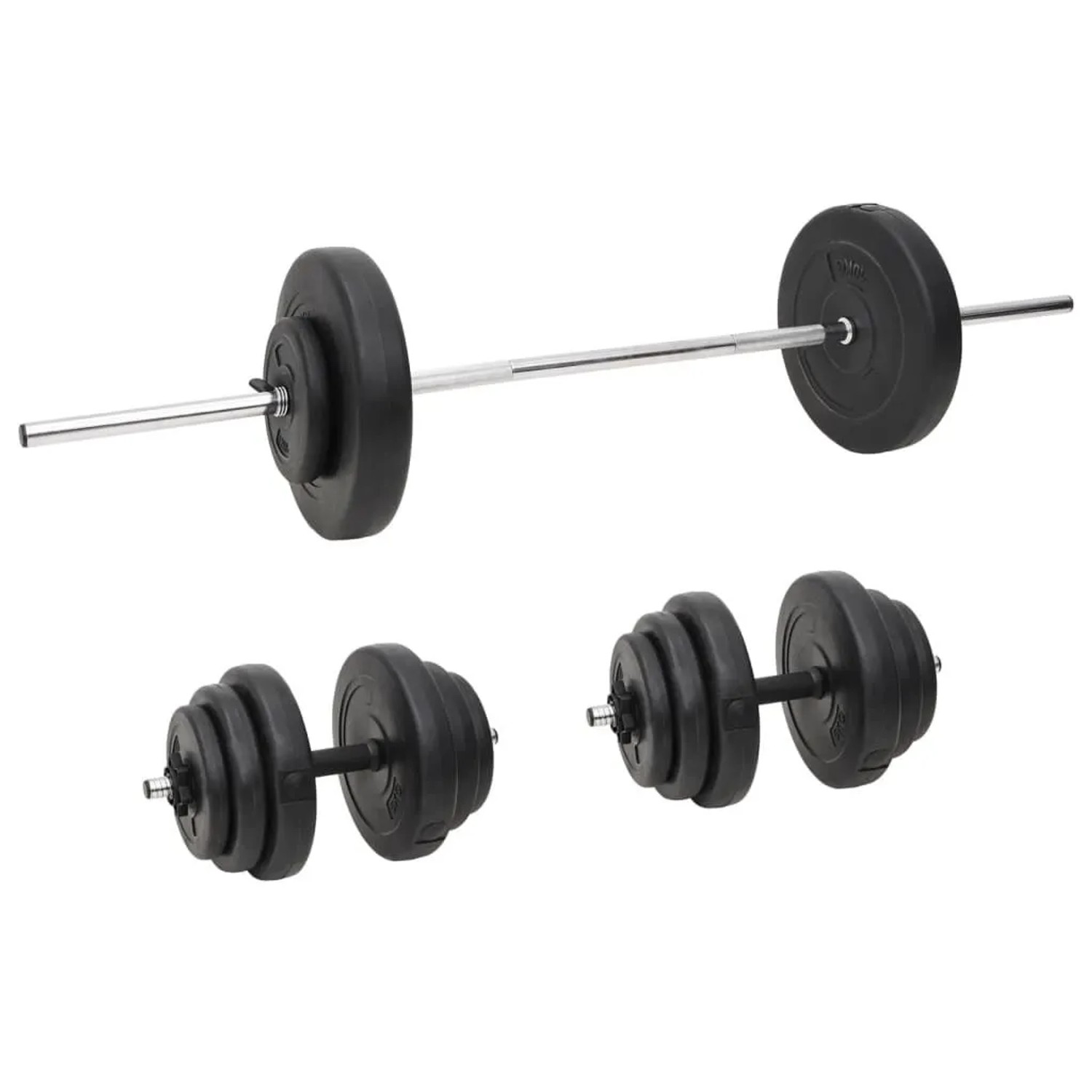 vidaXL Langhantel und Kurzhantel mit Gewichten 60 kg 3145024