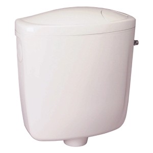 Weißer Sanitop-Wingenroth Spülkasten Luxus mit 2-Mengentechnik für Aufputzmontage.