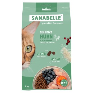 Sanabelle Katzen-Trockenfutter Sensitive Huhn & Blaubeeren 2 kg