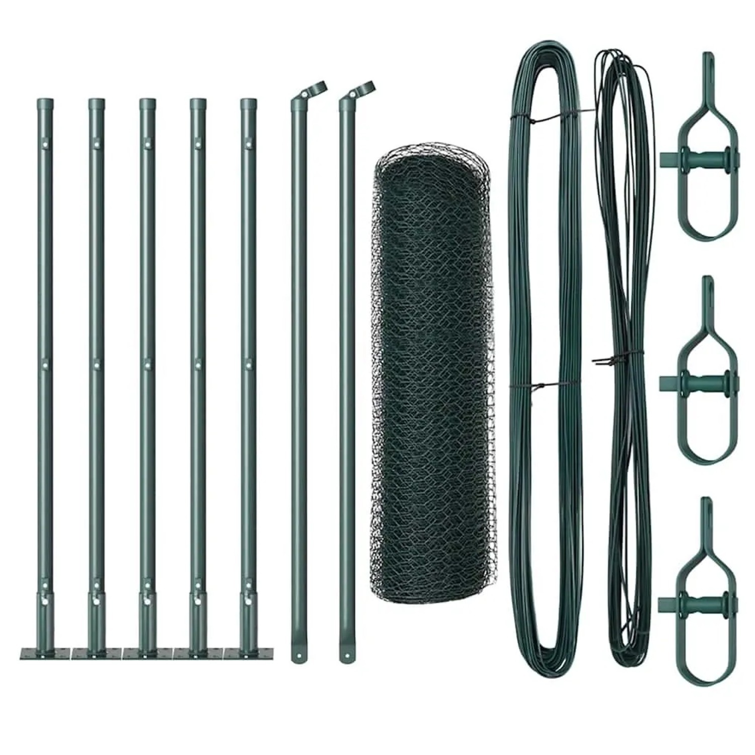 vidaXL Zaunpfosten Grün 10 x 0,6 m 13 mm Maschen Stahl und PVC 3353472 günstig online kaufen