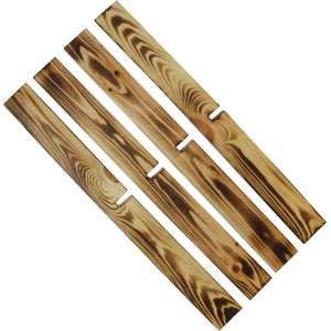 Geflammter Holzkisten-Einsatz Cross-Divider für XL Aufbewahrungsboxen, FSC®-zertifiziert.