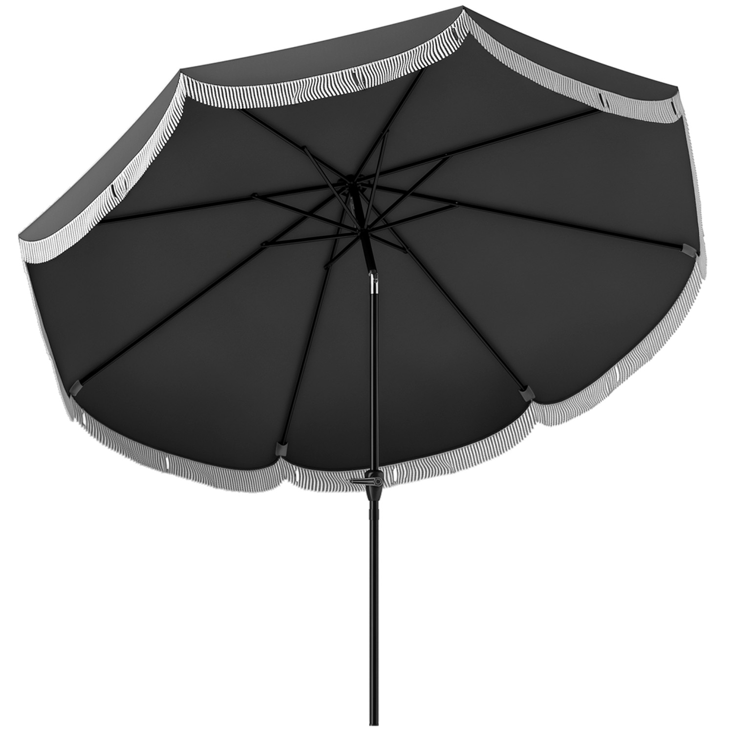 Outsunny Sonnenschirm Polyester Metall 269 x 238H cm Dunkelgrau günstig online kaufen