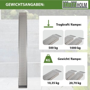 TRUTZHOLM 1 x Auffahrrampe 250 cm Traglast 500 kg