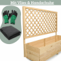 DELUKE Pflanzkasten mit Rankgitter THIO mit Vlies Handschuhe Hochbeet mit Rankhilfe Blumenkasten für Kletterpflanzen 128cm Breit_4