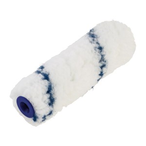 LUX Vestanwalze, 10 cm, für glatte & leicht strukturierte Flächen. Farbwalze mit blauem Rand.