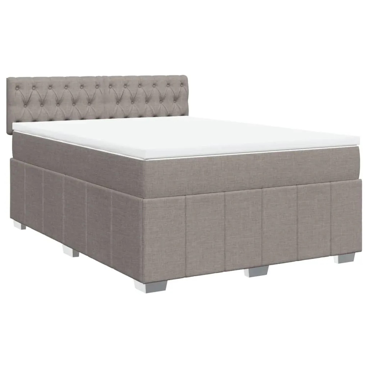 vidaXL Boxspringbett mit Matratze Taupe 140x200 cm Stoff 3287102 günstig online kaufen