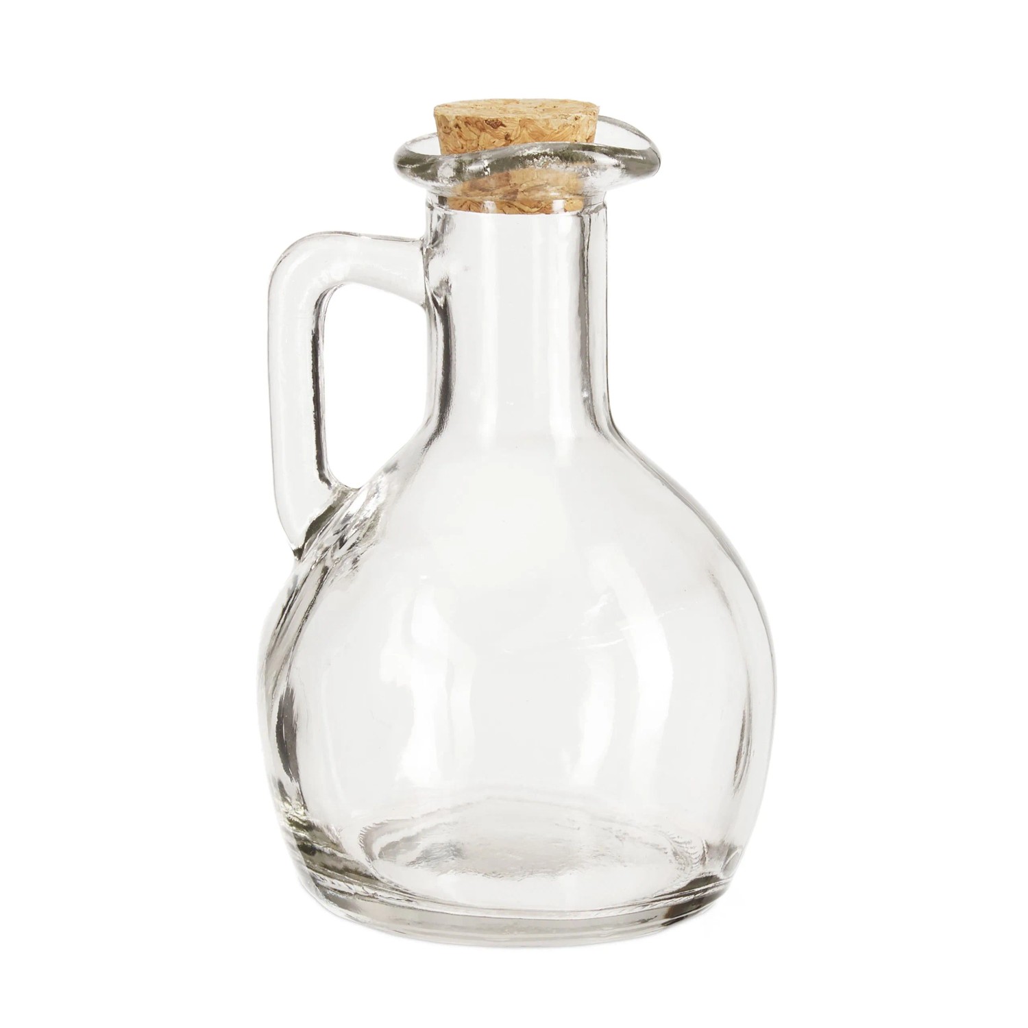 Relaxdays Öl und Essigkannen 2er Set Glas Transparent Korken 11,5 cm x 7,5 cm