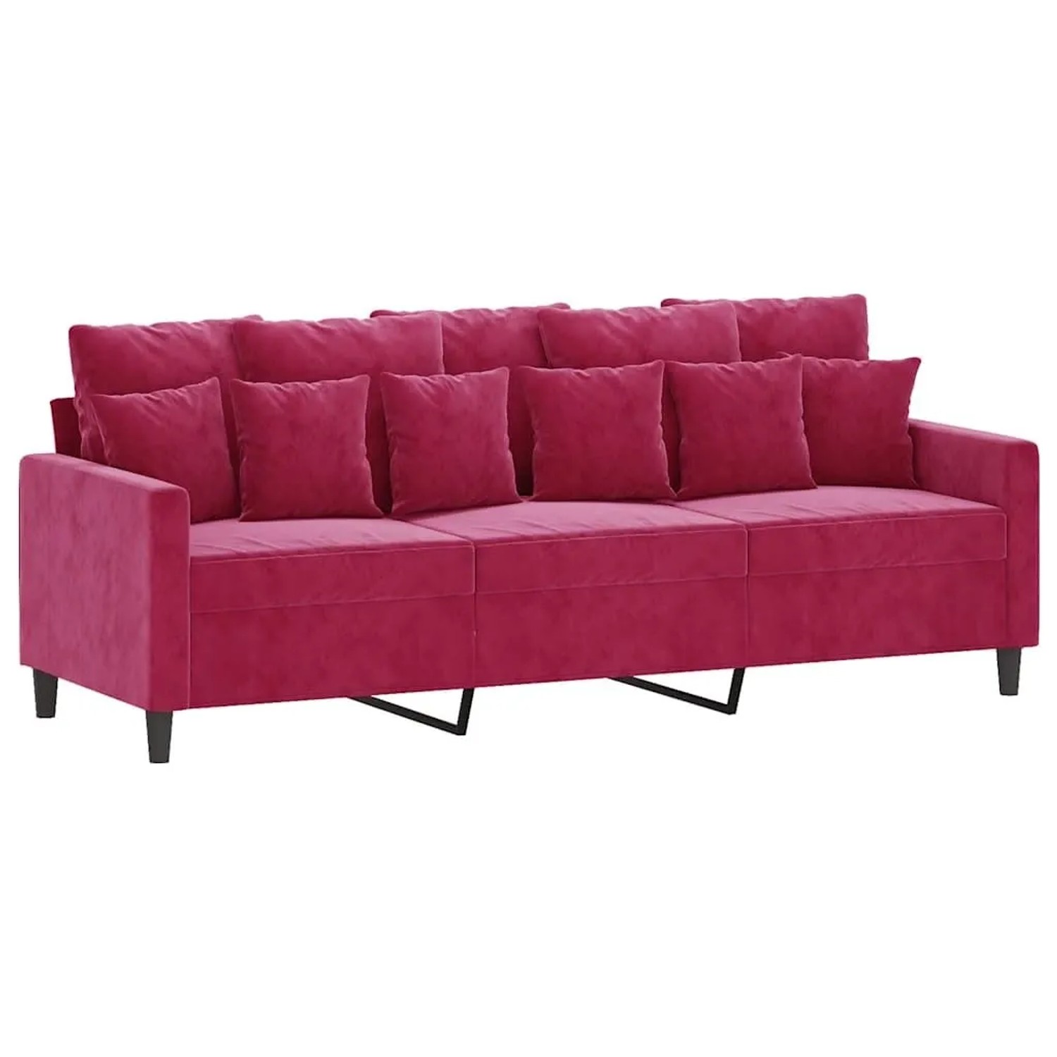 vidaXL 3-Sitzer-Sofa Weinrot 180 cm Samt 359317 günstig online kaufen