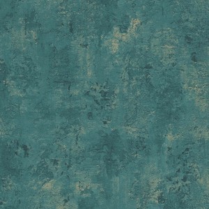 Grün-goldene Vliestapete in Betonoptik mit Metallic-Effekt für Wohn- und Badezimmer.