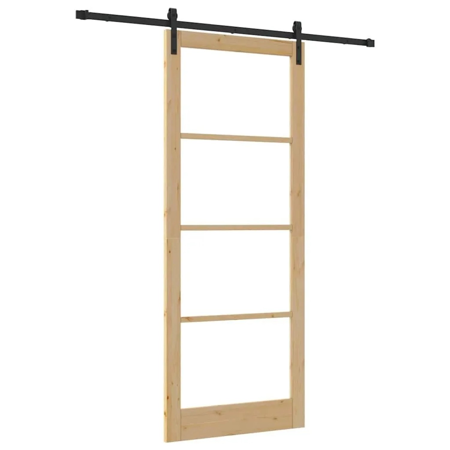 vidaXL Schiebetür ORKDAL Natur und Schwarz 93 x 232 cm 3331871