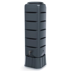 Waterform Regentonnenset Tenso, 120 l, Anthrazit, mit Unterstand und Wasserhahn.