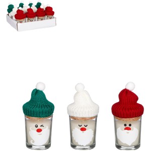 House of Seasons Duftkerzen mit Zipfelmütze, verschiedene Farben. Weihnachtsdekoration.