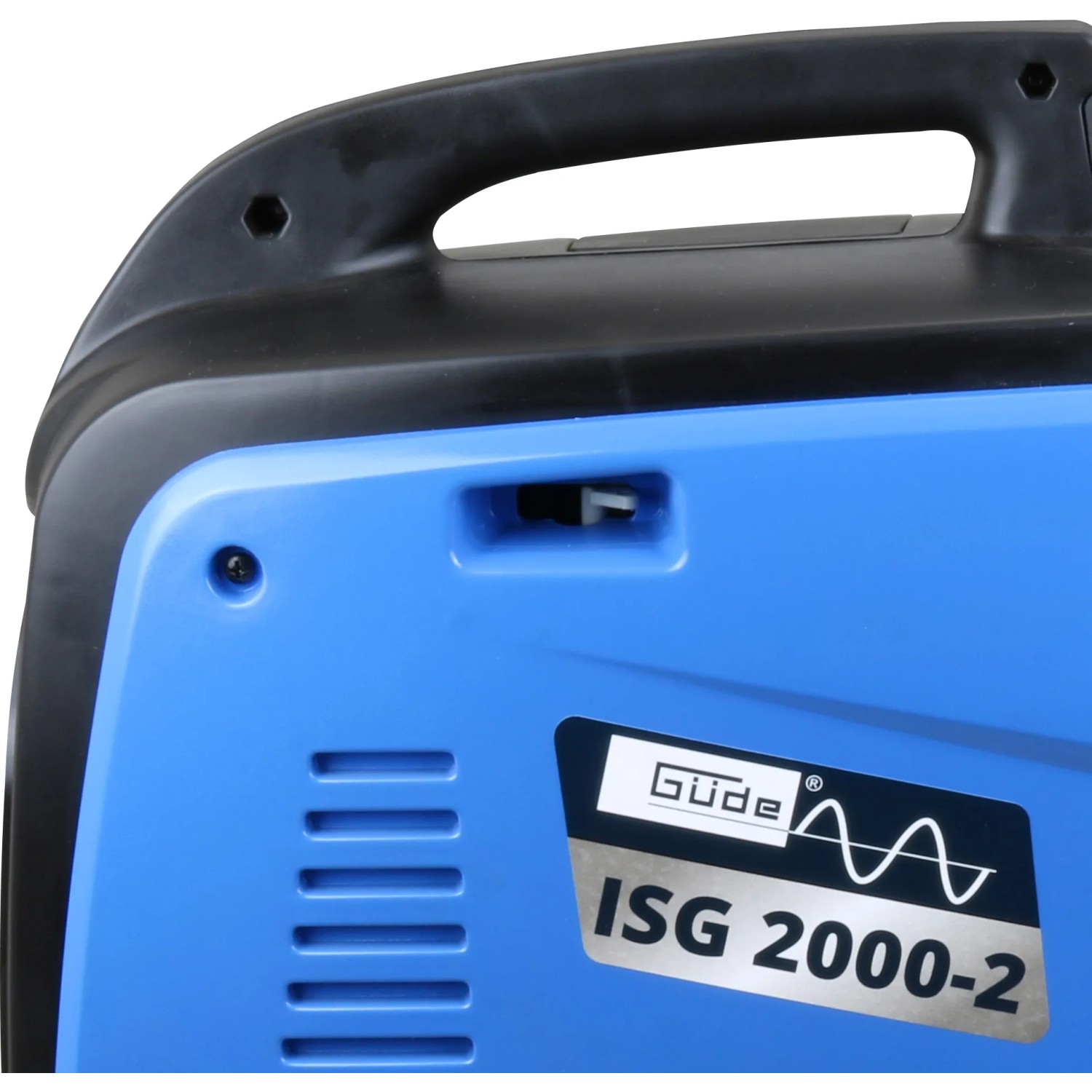 Detailansicht Güde Inverter Stromerzeuger ISG 2000-2, blau/schwarz.