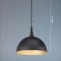 Schwarze Fischer & Honsel Pendelleuchte „Leitung“ mit goldfarbener Innenseite, Industrial Look.