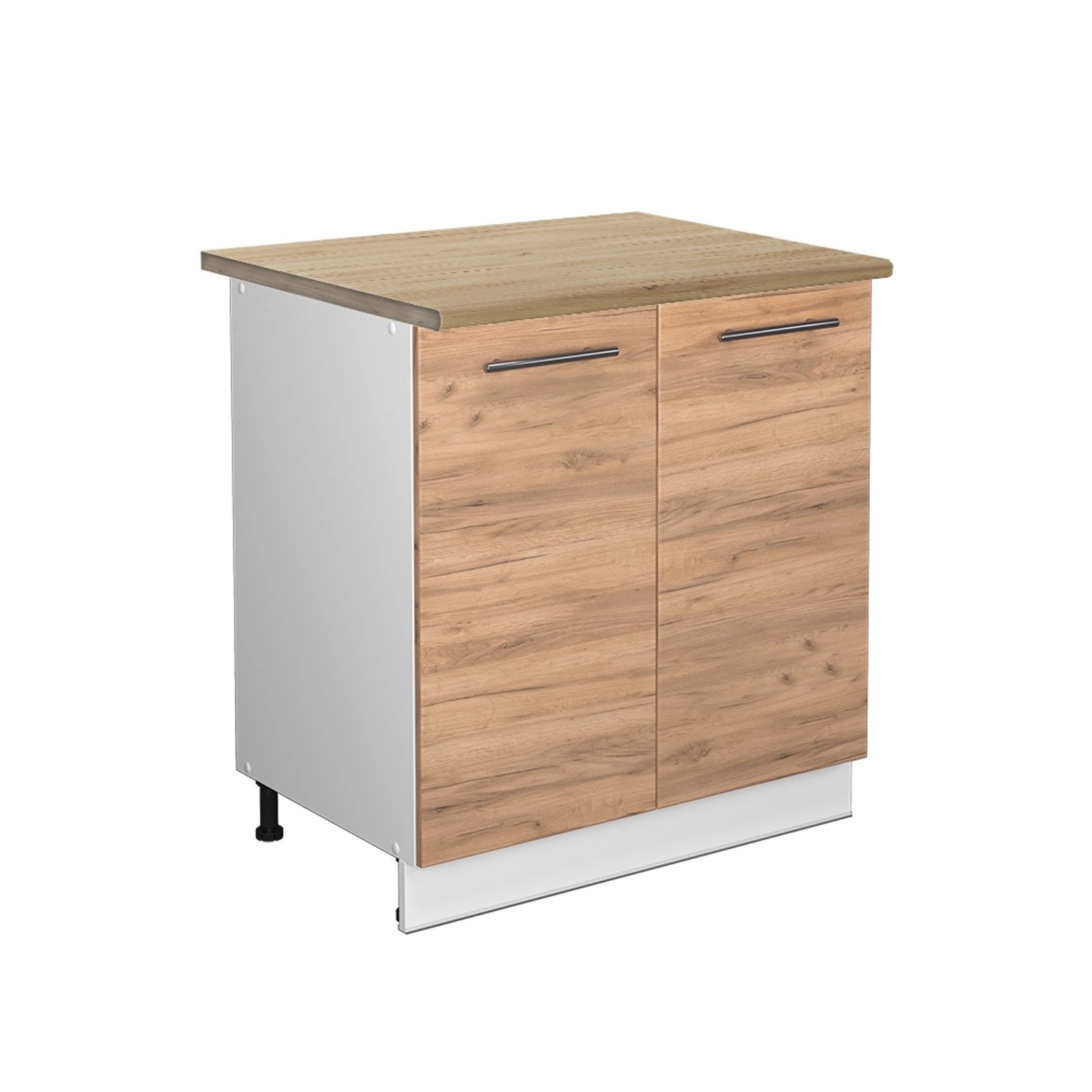 Vicco Spülenunterschrank Fame-Line Goldkraft Eiche/Weiß 80 cm mit Regal AP Eiche