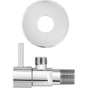 baliv Eckventil EV-3410 Chrom mit Rosette, zur Installation von Armaturen.