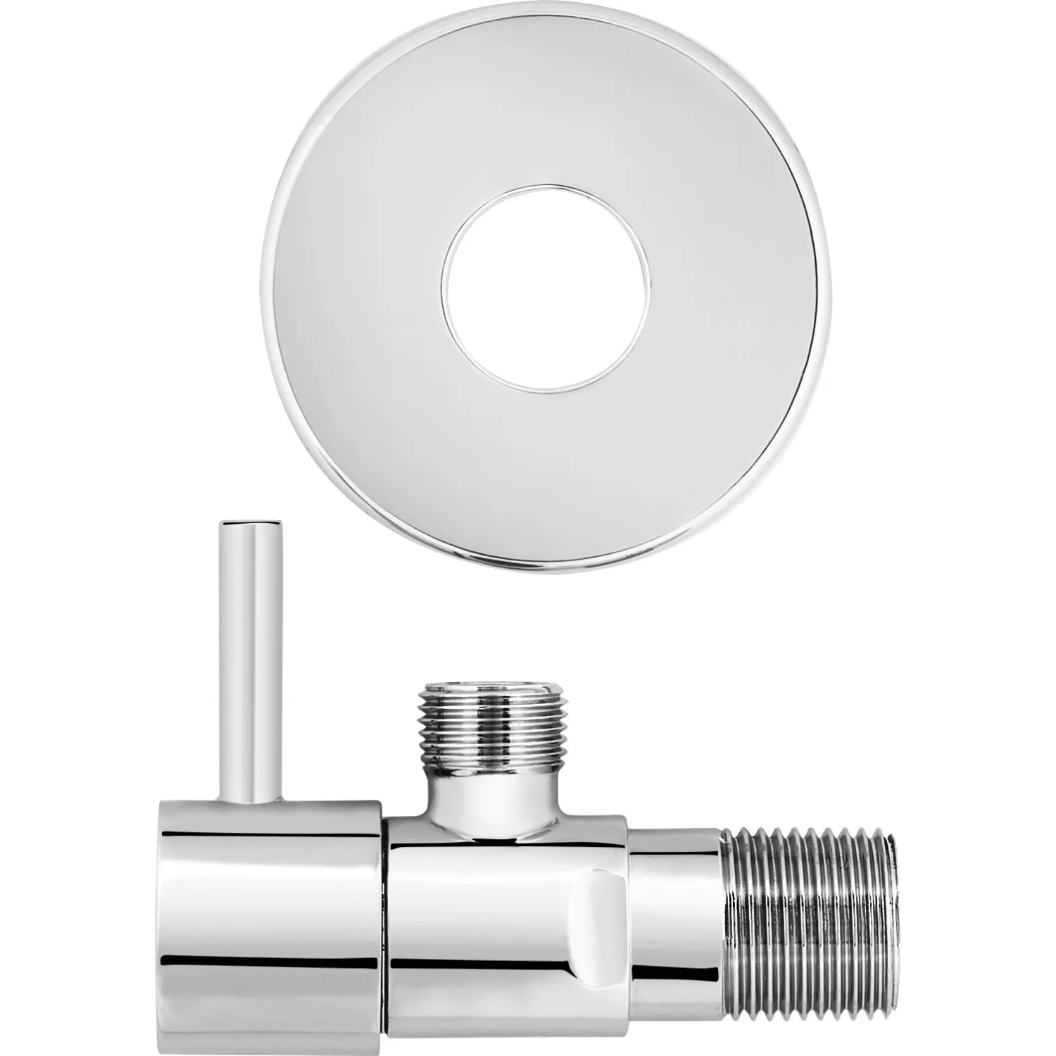 baliv Eckventil EV-3410 Chrom mit Rosette, zur Installation von Armaturen.