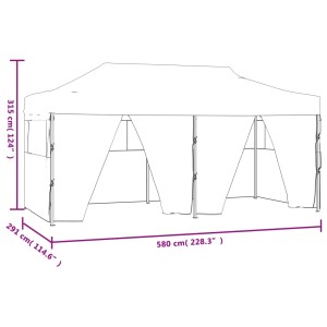 Cremefarbenes vidaXL Partyzelt, faltbar, 3x6m, mit Seitenwänden und Stahlrahmen.