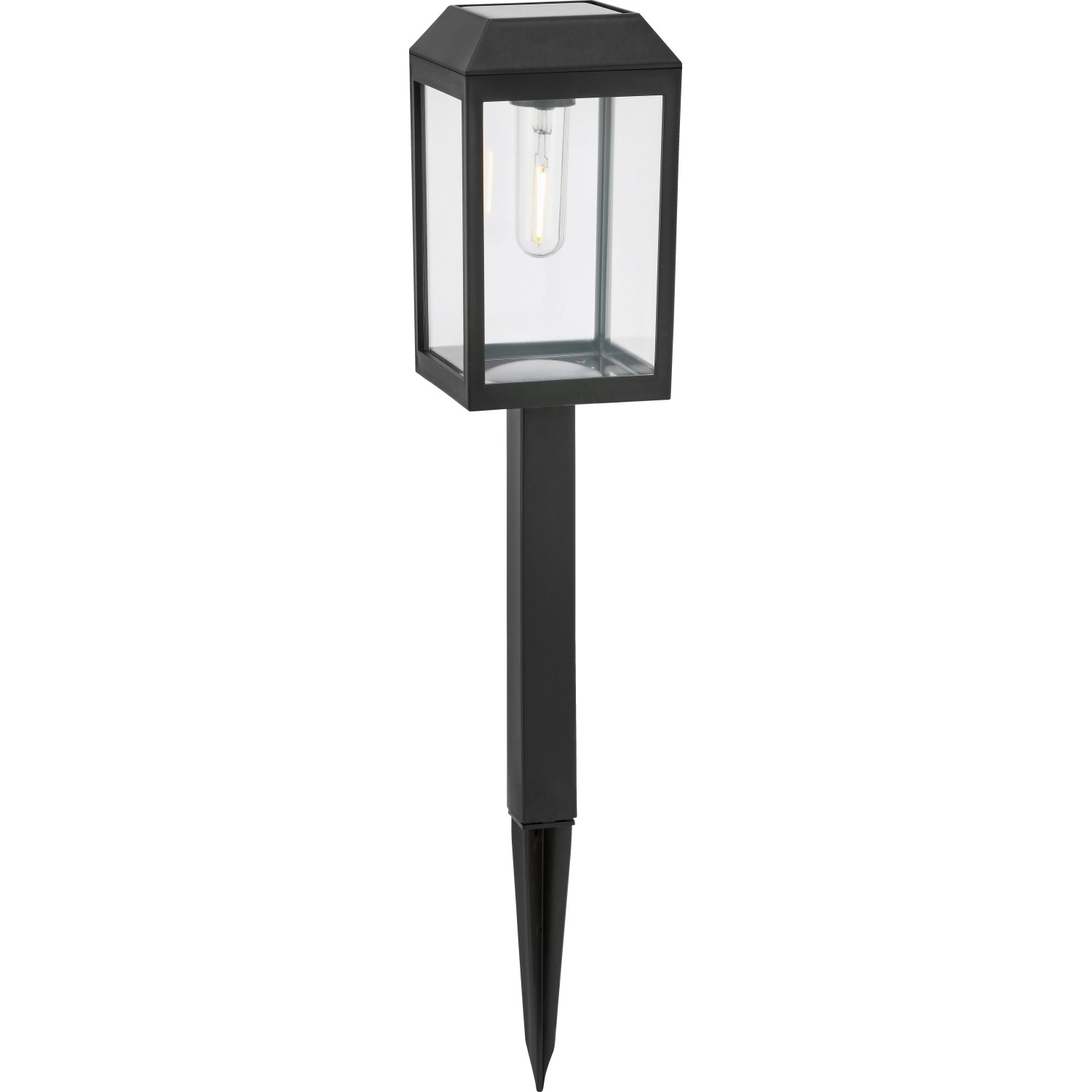 Solar-LED-Leuchte Pandino Schwarz Warmweiß 50 cm x 10 cm x 10 cm