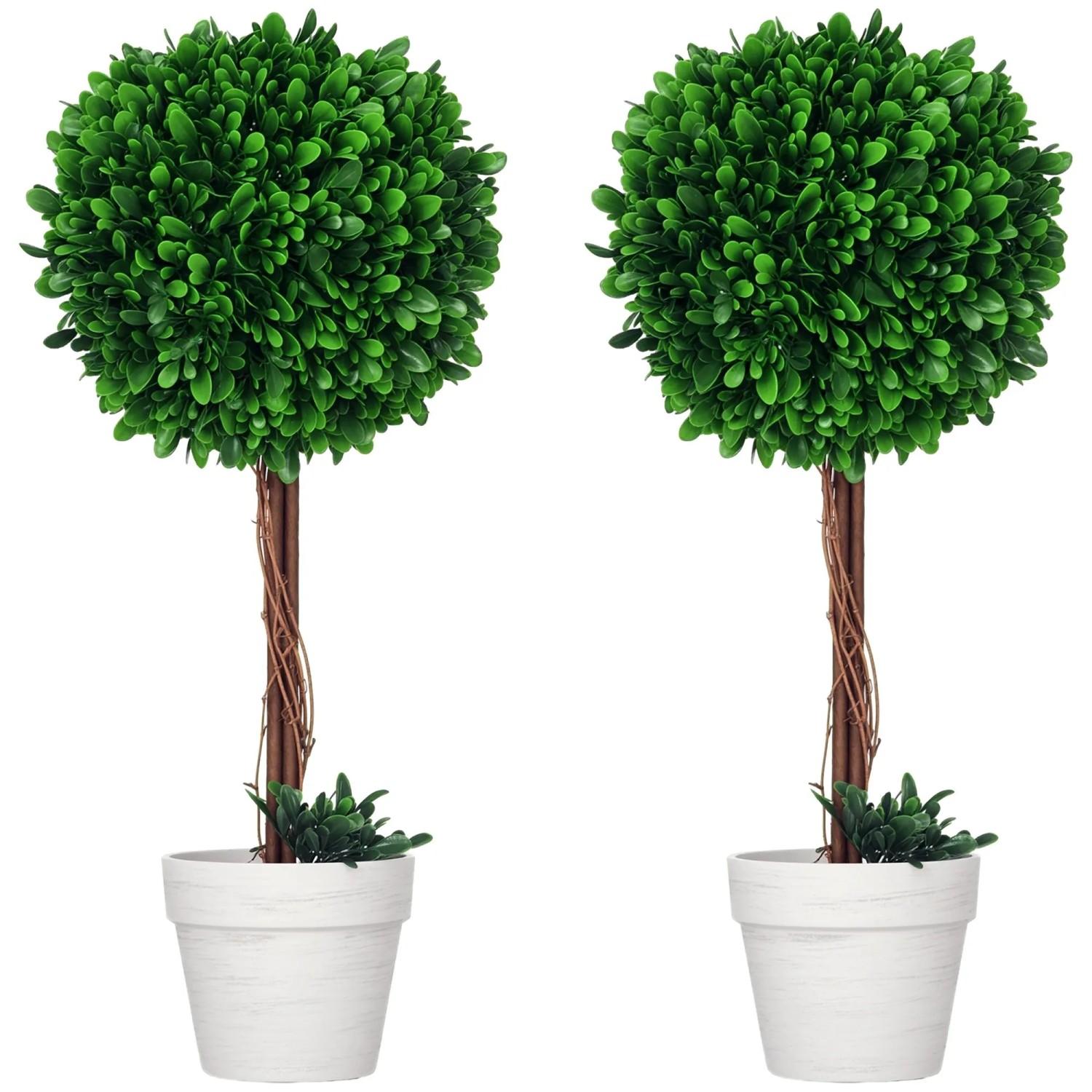 HOMCOM Künstliche Pflanzen 2er-Set mit Blumentopf