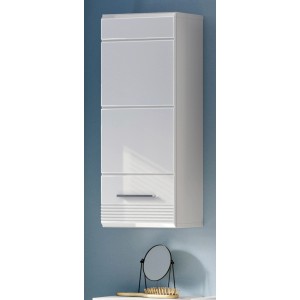 Inn.Furn Hängeschrank Weiß Hochglanz 30 cm Badschrank Leon