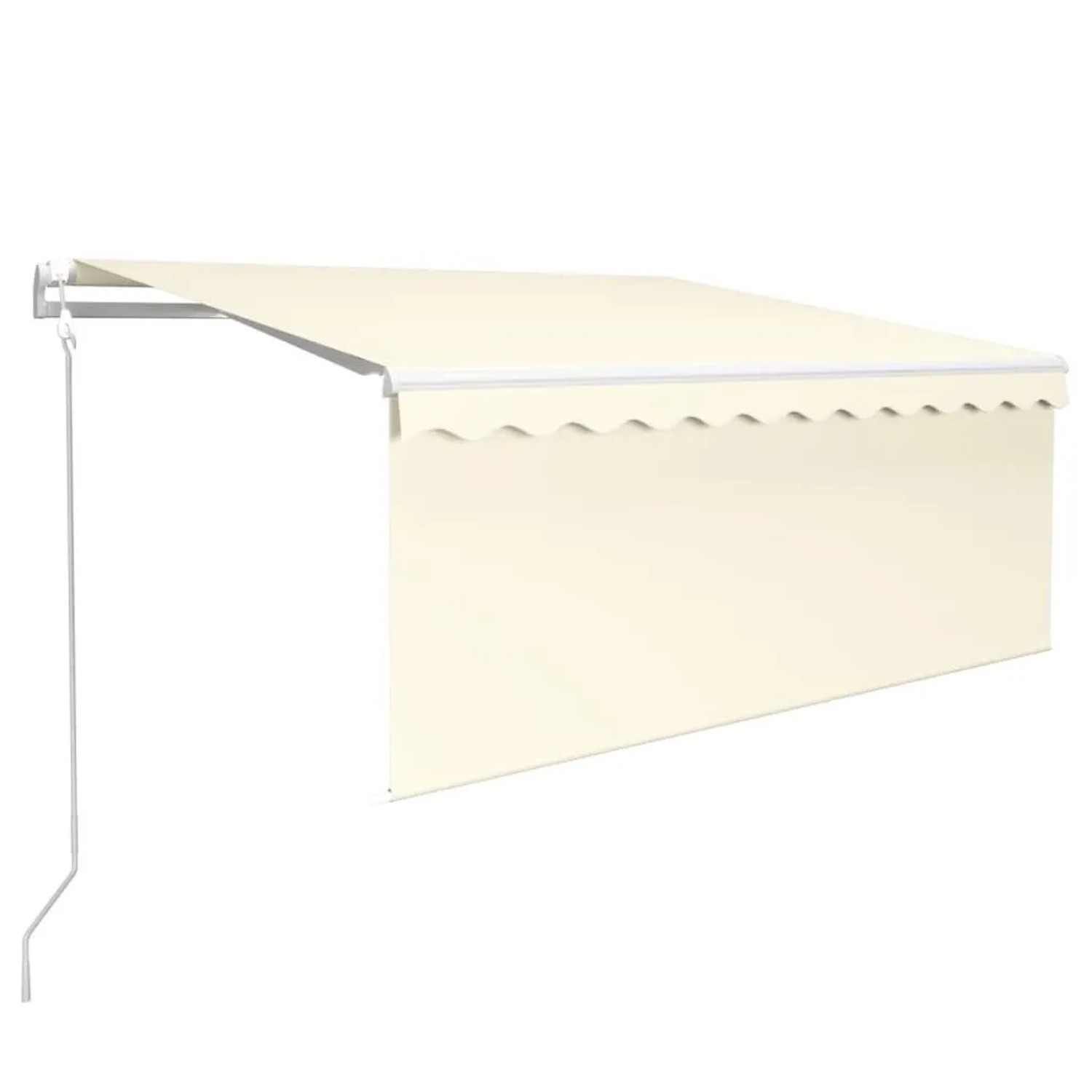 Furnicato Automatisch Einziehbare Markise Mit Volant 3 5x2 5 M Creme  Pulverbeschichteter Alurahmen  Uv  Und Wasserbeständig