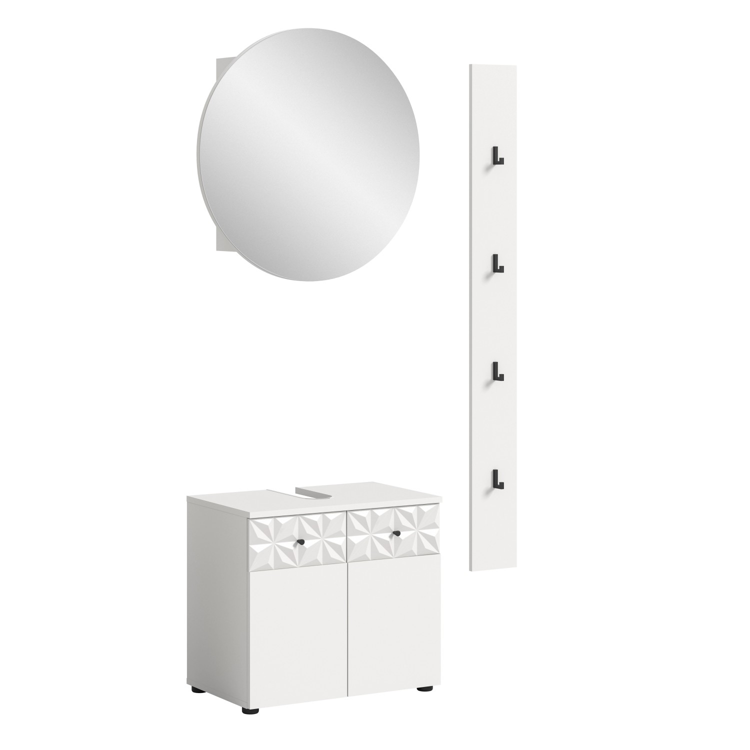 Badkombination Prisma m. Paneel Weiß 91 cm 3-tlg. günstig online kaufen