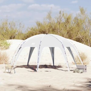 Graues vidaXL Partyzelt, wasserdicht, auf Sandboden. Ideal für Outdoor-Feiern und Schutz vor Wetter.