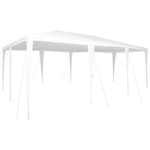 Weißes Partyzelt (600x400x266 cm) von vidaXL aus Polyethylen und Stahl für Garten & Terrasse.