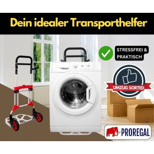 PROREGAL Sackkarre ELEPHANT mit Waschmaschine und Umzugskartons als Transporthilfe.