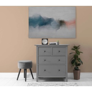 Bricoflor Wandbild 90x60 cm mit Farbverlauf in Weiß, Blau und Rot als Deko für Büro und Schlafzimmer.