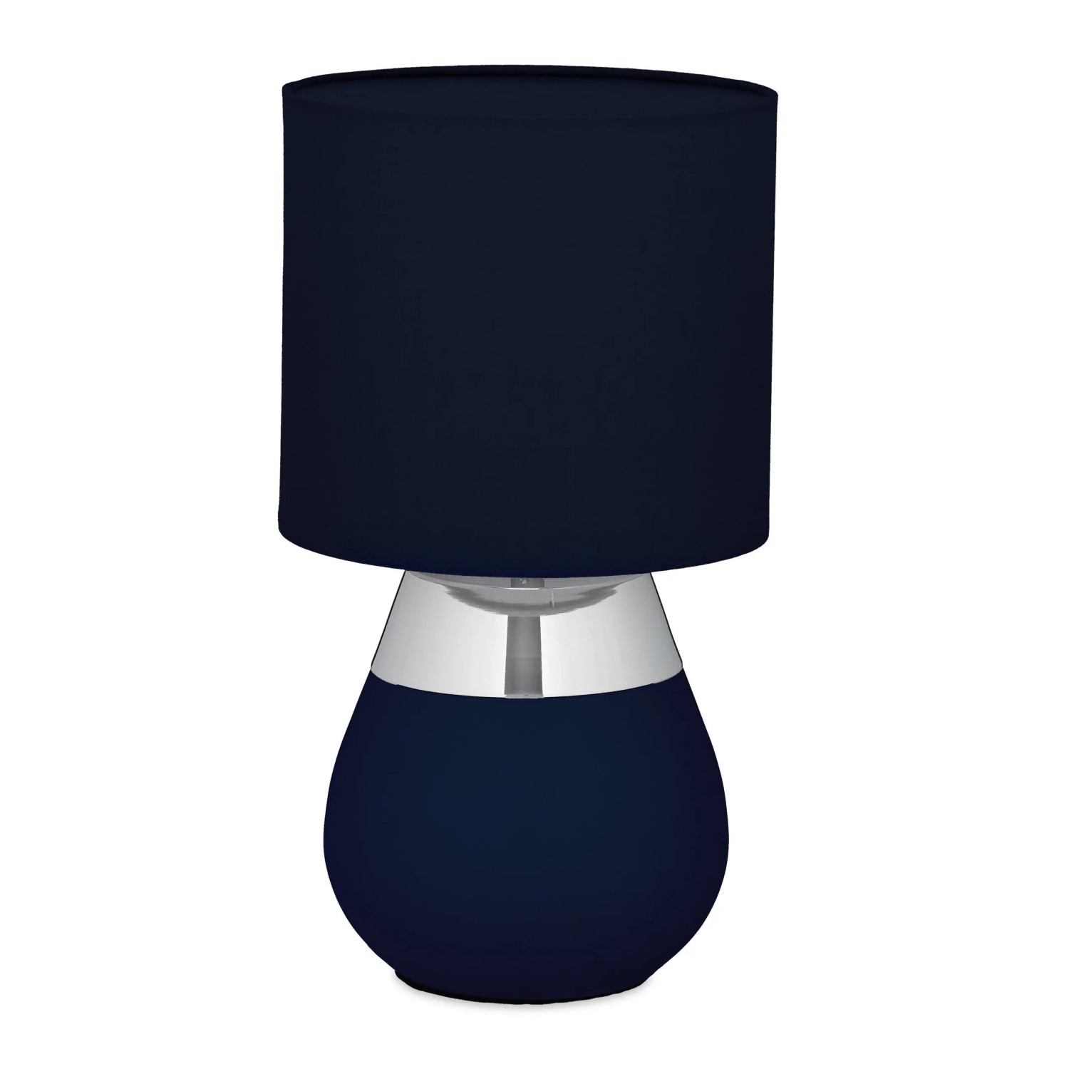 Image of Relaxdays Tischlampe Eisen Blau Stoffschirm 32 cm x 18 cm 0,6 kg