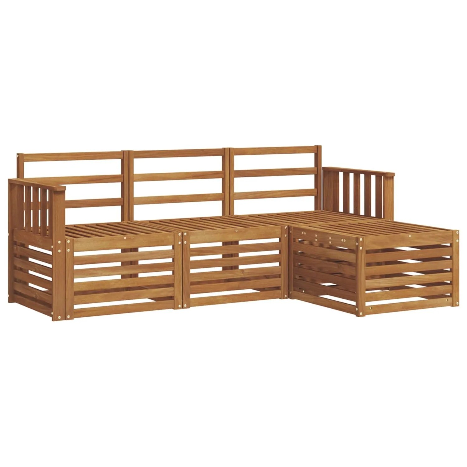 vidaXL Sofagarnituren 4 Tlg Natur Massivholz Akazie 3374599