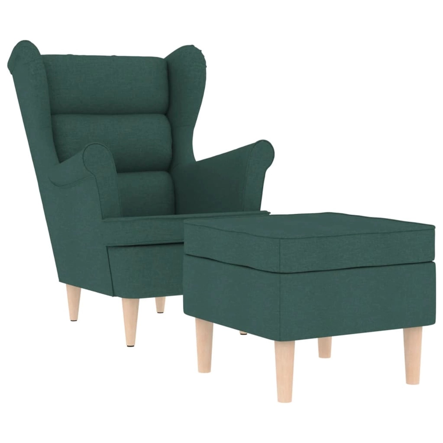 vidaXL Sessel mit Fußhocker Dunkelgrün Stoff 3307994 günstig online kaufen