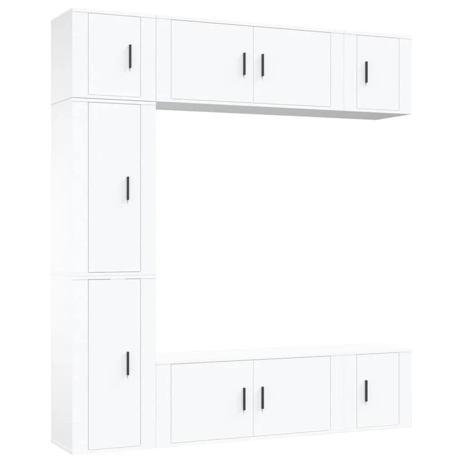 vidaXL 7-Tlg TV-Schrank-Set Weiß Holzwerkstoff 3188646