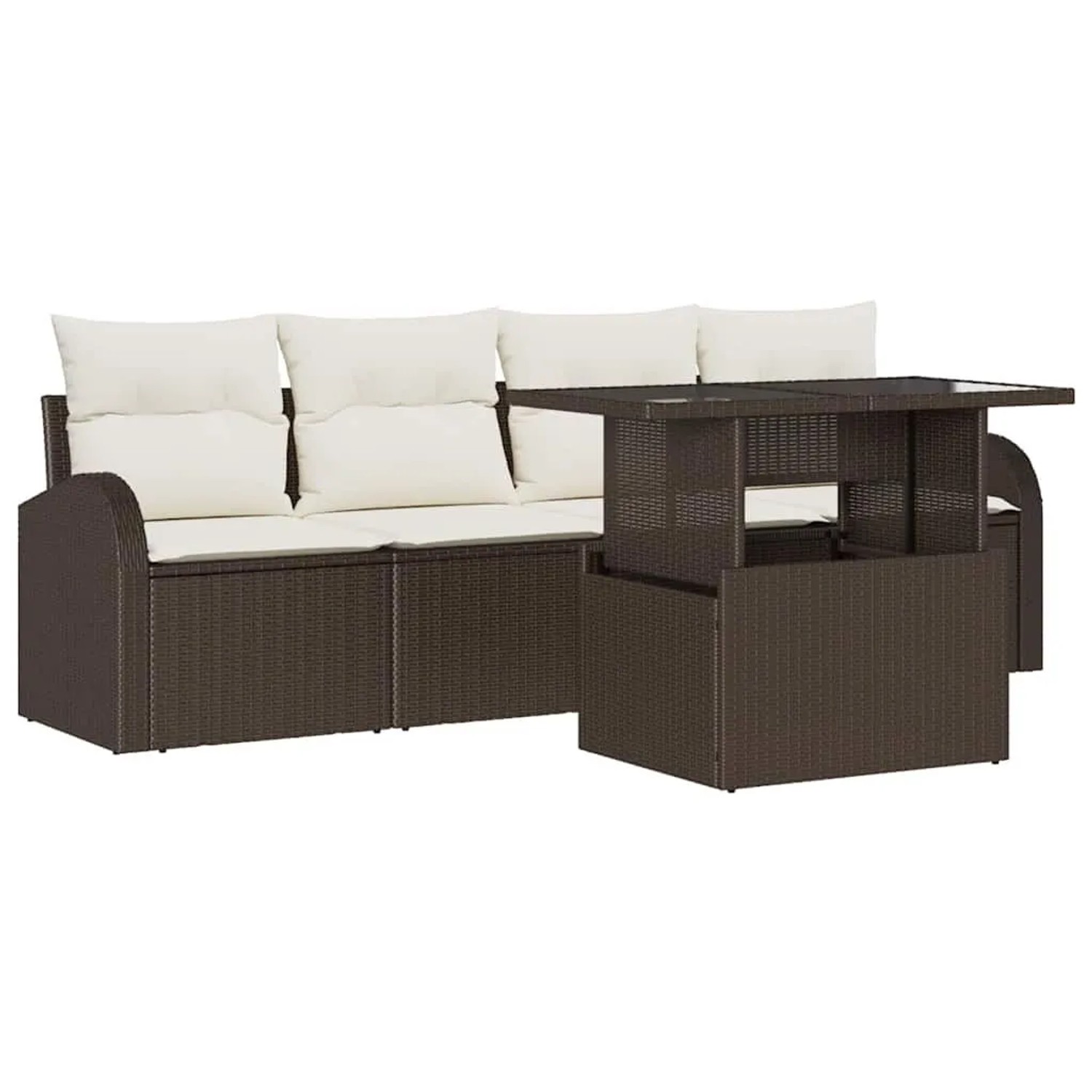 Thumbnail - vidaXL Garten-Sofa-Set mit Kissen 5-Tlg Braun Poly Rattan 3357281