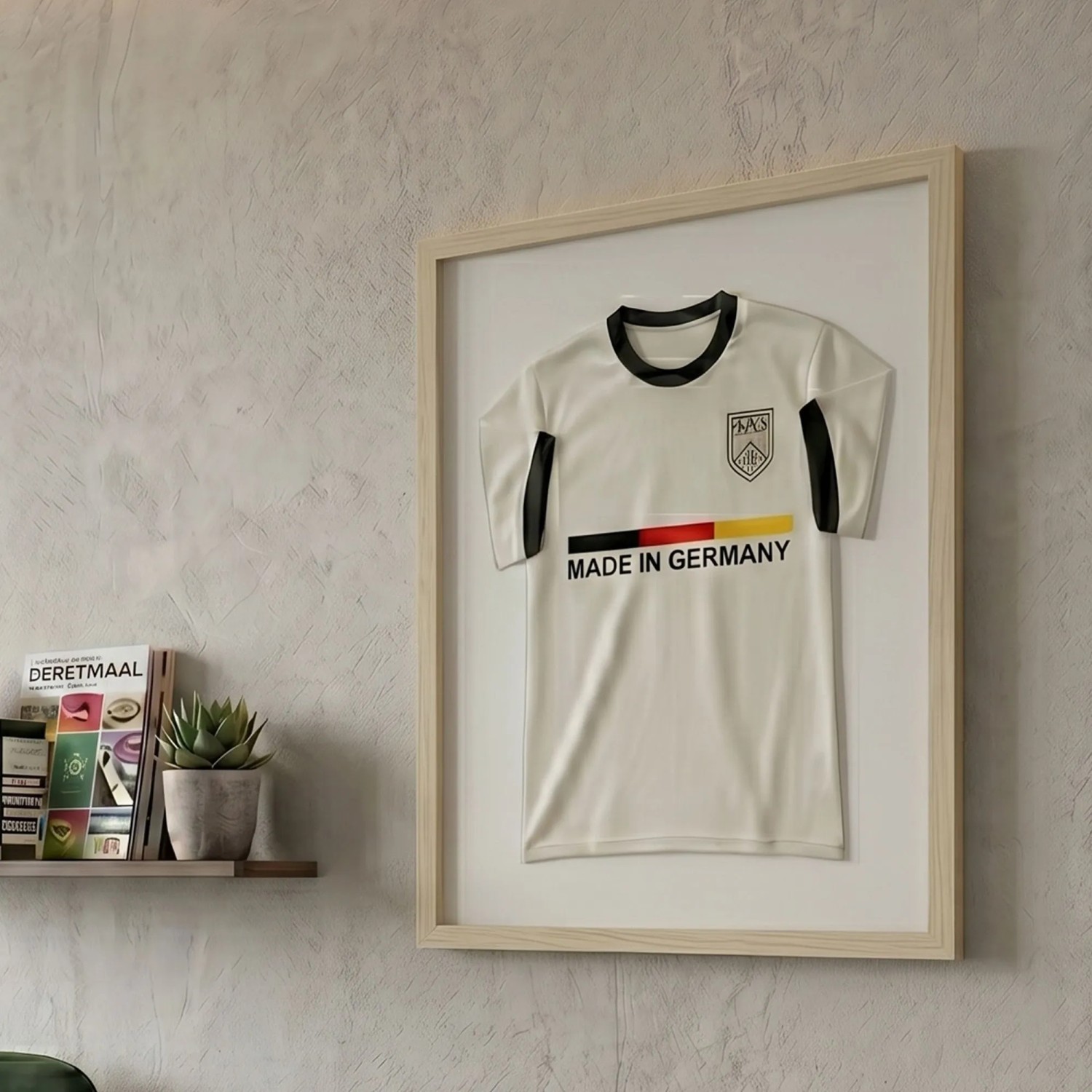 K-Möbel Premium Echtholz Trikotrahmen Natur 40x50 cm für Kindertrikots & Fan Shirts