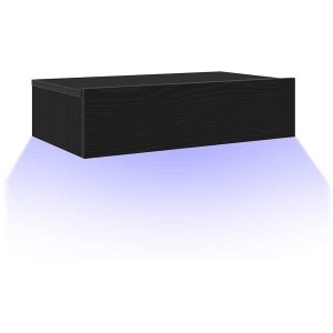 vidaXL TV-Schrank mit LED, schwarze Eiche, 60x35x15,5 cm. Wandmontage möglich.