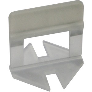 Weiße Zuglasche für Nivelliersystem, Fliesenverlegung.